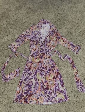 Groovy Women’s Purple Floral Wrap Dress
